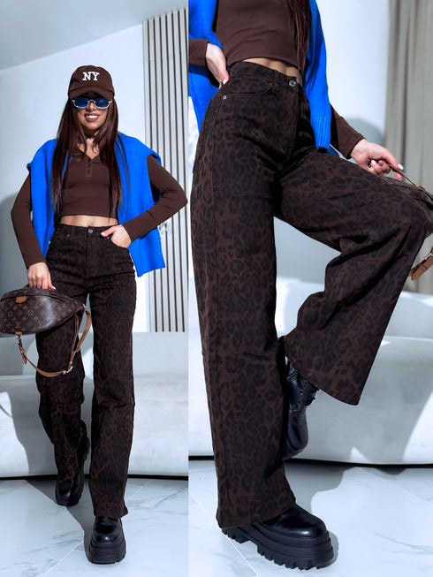 "JAGER Y3389" džinsa bikses - LEOPARDA